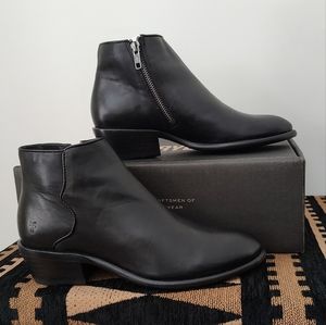 Frye black leather booties